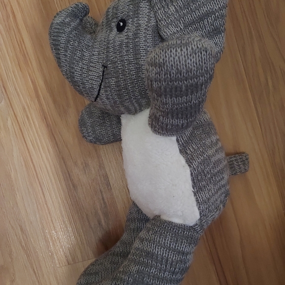 Spark Walmart Imagine Plush Elephant Rattle Knit Gray White Lovey Sewn Eyes 14” - Picture 11 of 11